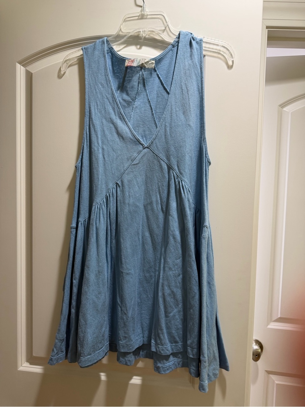 Free People Dusty Blue Sleeveless Midi Swing Dress